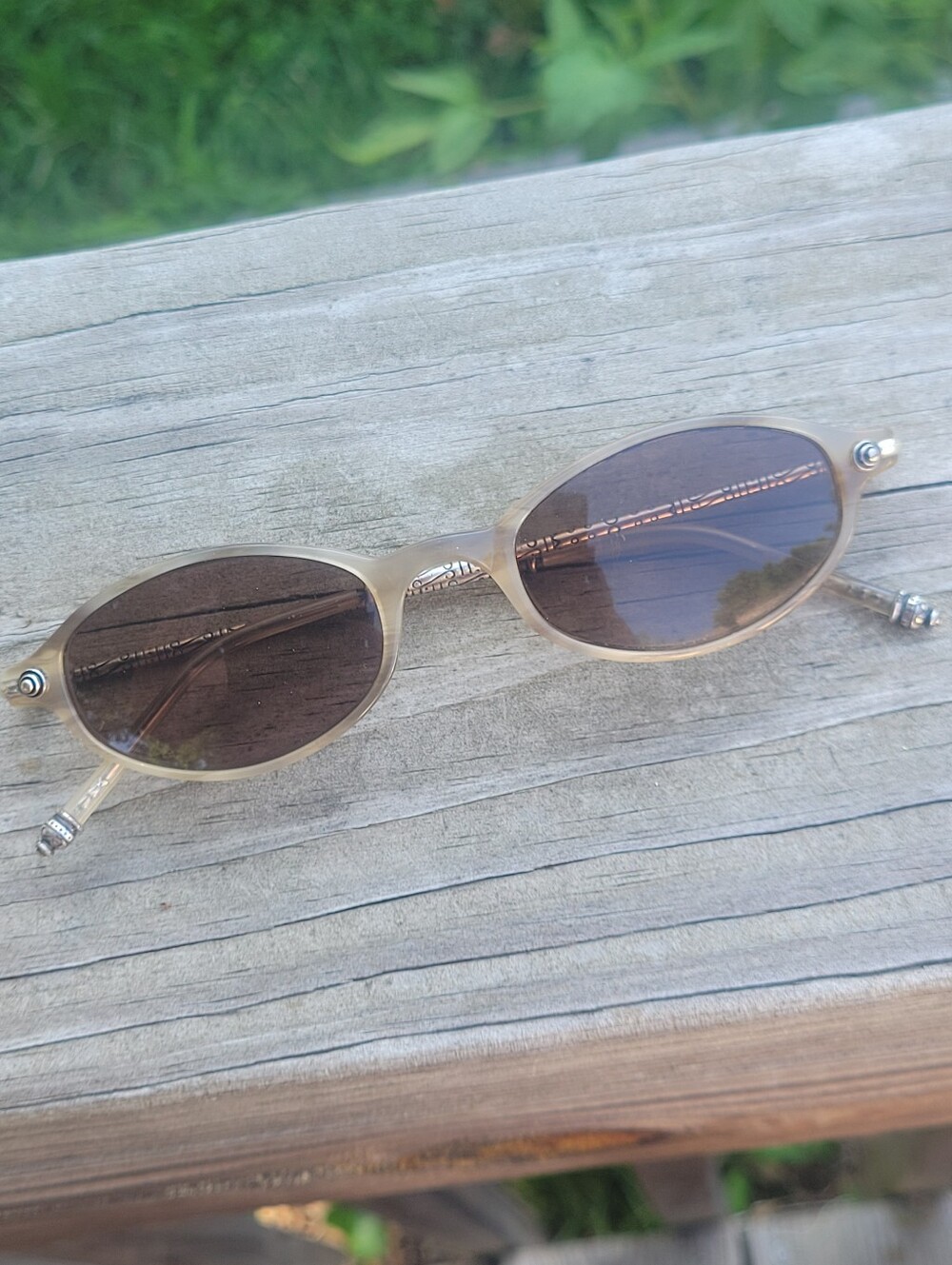 Brighton Vintage Sunglasses (Slim Oval Sunglasses in Brown Tortoise Tint Silver)